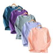 Esaierr 1-10Y Baby Girls Cotton Undershirts Autumn Winter Thick Undershirts for Kids Boys Comfort Undershirts
